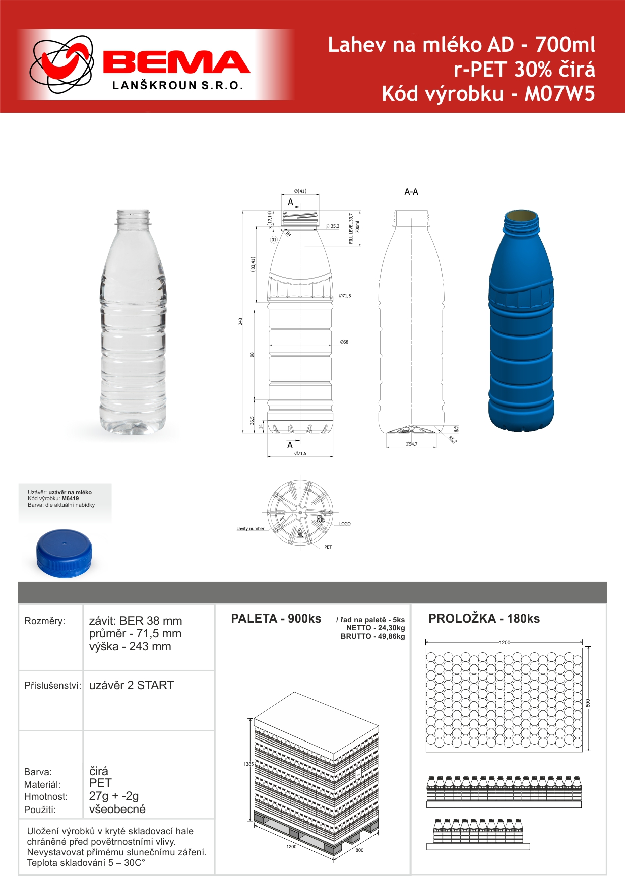 MLÉKO AD PET 700ml-25-2-2025